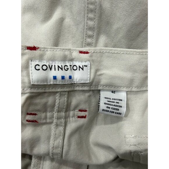 Covington Mens Beige Cargo Shorts With Pockets Size 42 Cotton - Picture 5 of 9